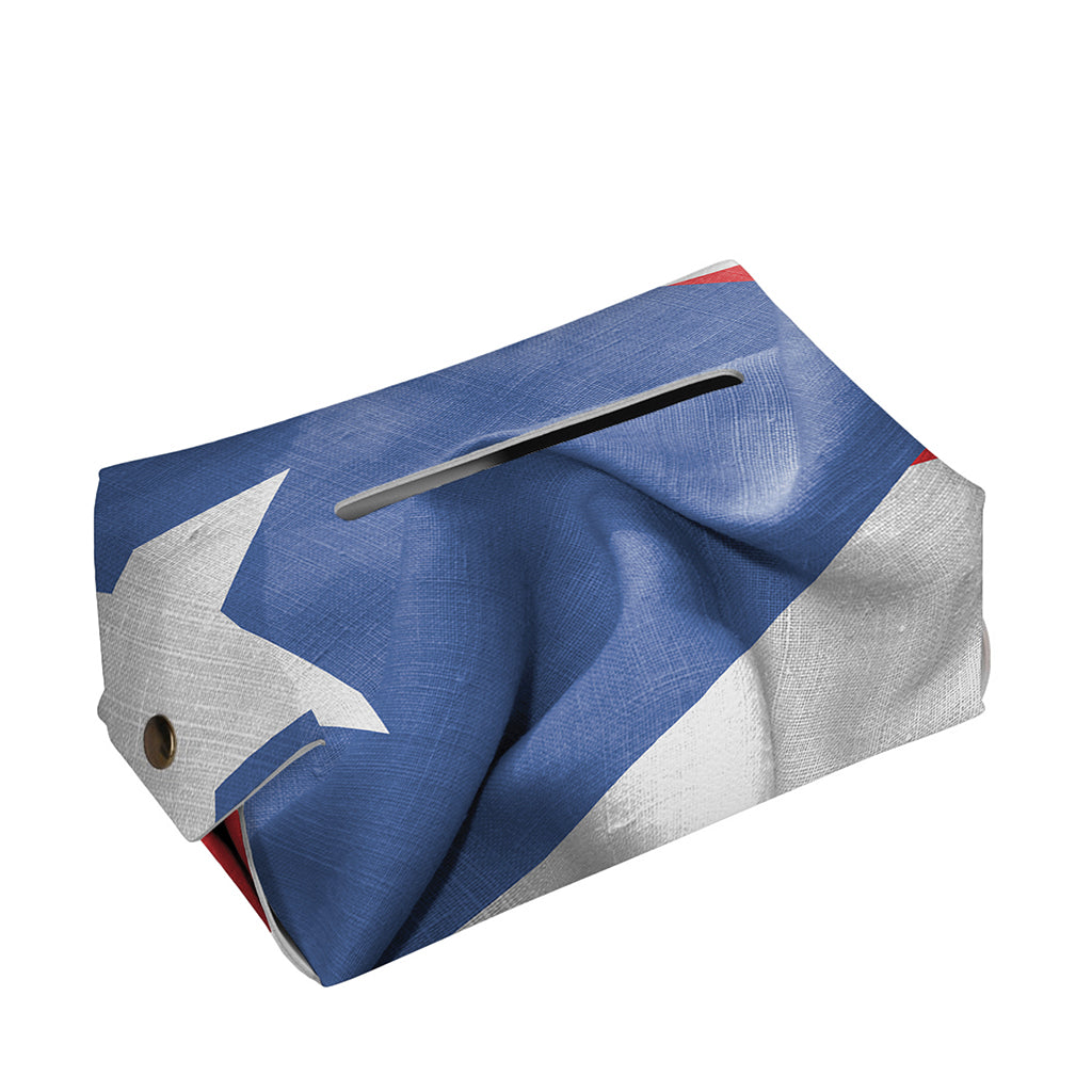Wrinkled Puerto Rican Flag Print Rectangle Tissue Box Cover