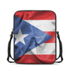 Wrinkled Puerto Rican Flag Print Rectangular Crossbody Bag