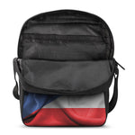 Wrinkled Puerto Rican Flag Print Rectangular Crossbody Bag