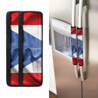 Wrinkled Puerto Rican Flag Print Refrigerator Handle Covers