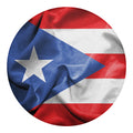 Wrinkled Puerto Rican Flag Print Round Blanket