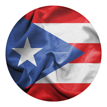 Wrinkled Puerto Rican Flag Print Round Blanket