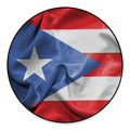 Wrinkled Puerto Rican Flag Print Round Floor Mat
