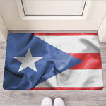 Wrinkled Puerto Rican Flag Print Rubber Doormat