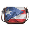 Wrinkled Puerto Rican Flag Print Saddle Bag