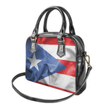Wrinkled Puerto Rican Flag Print Shoulder Handbag