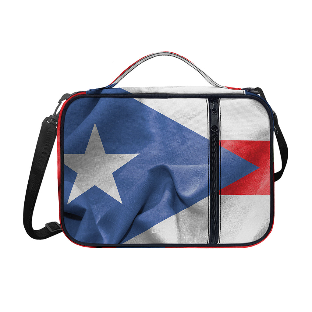 Wrinkled Puerto Rican Flag Print Shoulder Strap Bible Bag