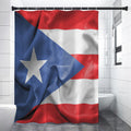 Wrinkled Puerto Rican Flag Print Shower Curtain