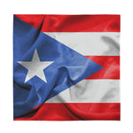 Wrinkled Puerto Rican Flag Print Silk Bandana