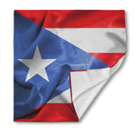 Wrinkled Puerto Rican Flag Print Silk Bandana