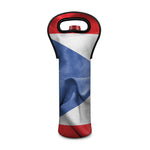 Wrinkled Puerto Rican Flag Print Single Neoprene Wine Tote