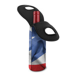 Wrinkled Puerto Rican Flag Print Single Neoprene Wine Tote