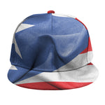 Wrinkled Puerto Rican Flag Print Snapback Cap