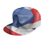 Wrinkled Puerto Rican Flag Print Snapback Cap