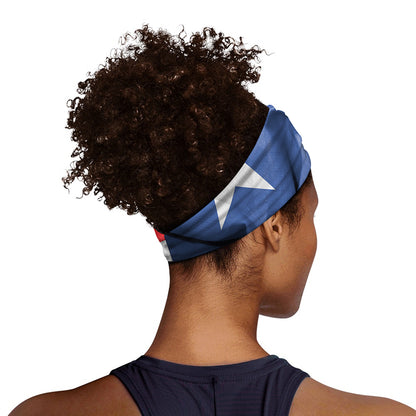 Wrinkled Puerto Rican Flag Print Sports Headband