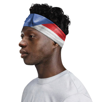 Wrinkled Puerto Rican Flag Print Sports Headband