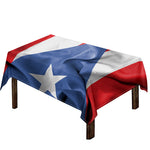 Wrinkled Puerto Rican Flag Print Tablecloth