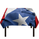 Wrinkled Puerto Rican Flag Print Tablecloth