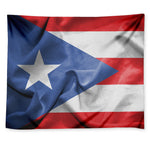 Wrinkled Puerto Rican Flag Print Tapestry