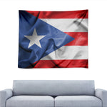 Wrinkled Puerto Rican Flag Print Tapestry