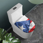 Wrinkled Puerto Rican Flag Print Toilet Lid Cover