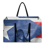 Wrinkled Puerto Rican Flag Print Utility Tote Bag