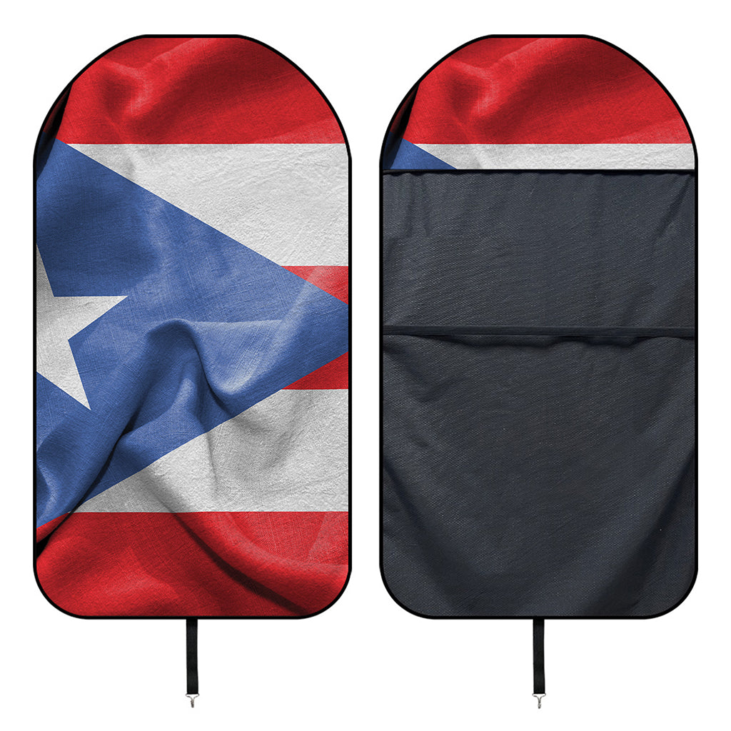 Wrinkled Puerto Rican Flag Print Waterproof Car Seat Cover