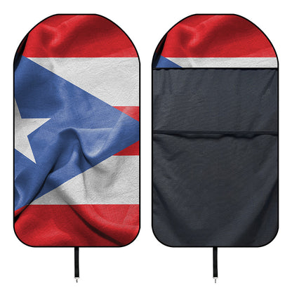 Wrinkled Puerto Rican Flag Print Waterproof Car Seat Cover