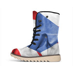 Wrinkled Puerto Rican Flag Print Winter Boots