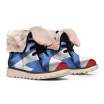 Wrinkled Puerto Rican Flag Print Winter Boots