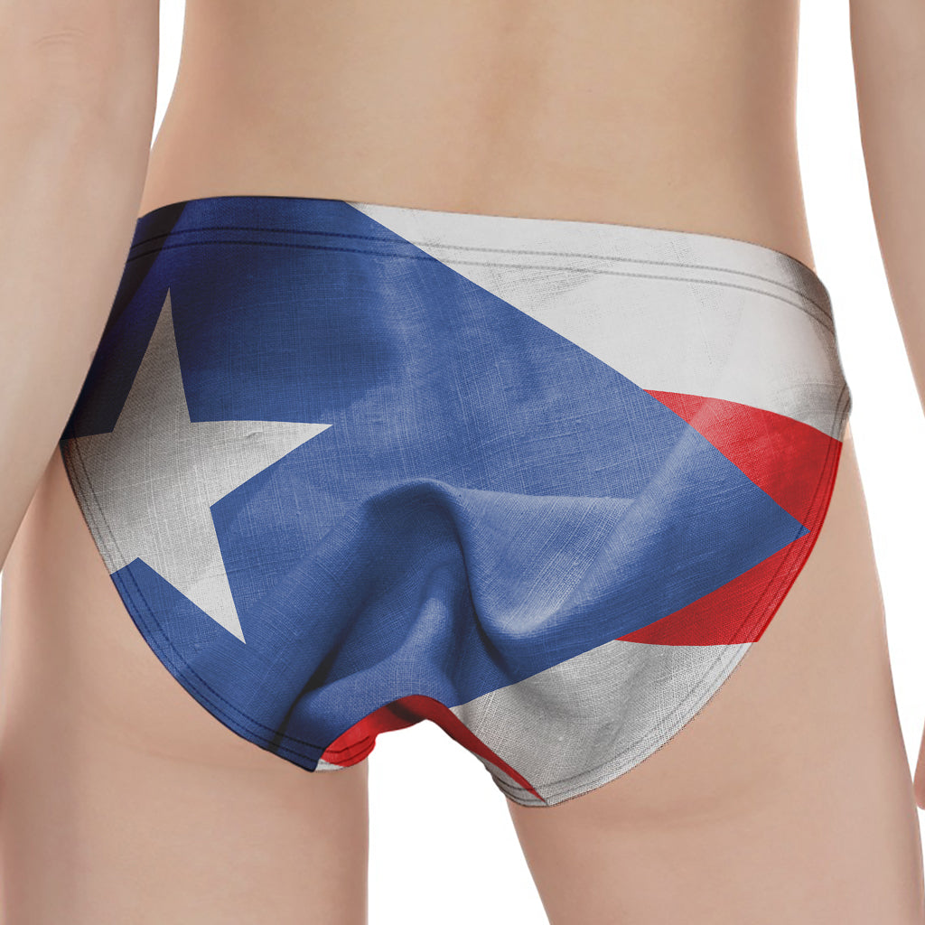 Wrinkled Puerto Rican Flag Print Women's Panties