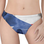Wrinkled Puerto Rican Flag Print Women's Thong