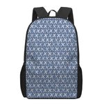 X Cross Denim Jeans Pattern Print 17 Inch Backpack