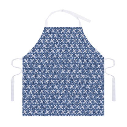 X Cross Denim Jeans Pattern Print Adjustable Apron