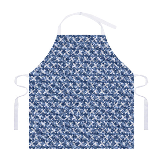 X Cross Denim Jeans Pattern Print Adjustable Apron