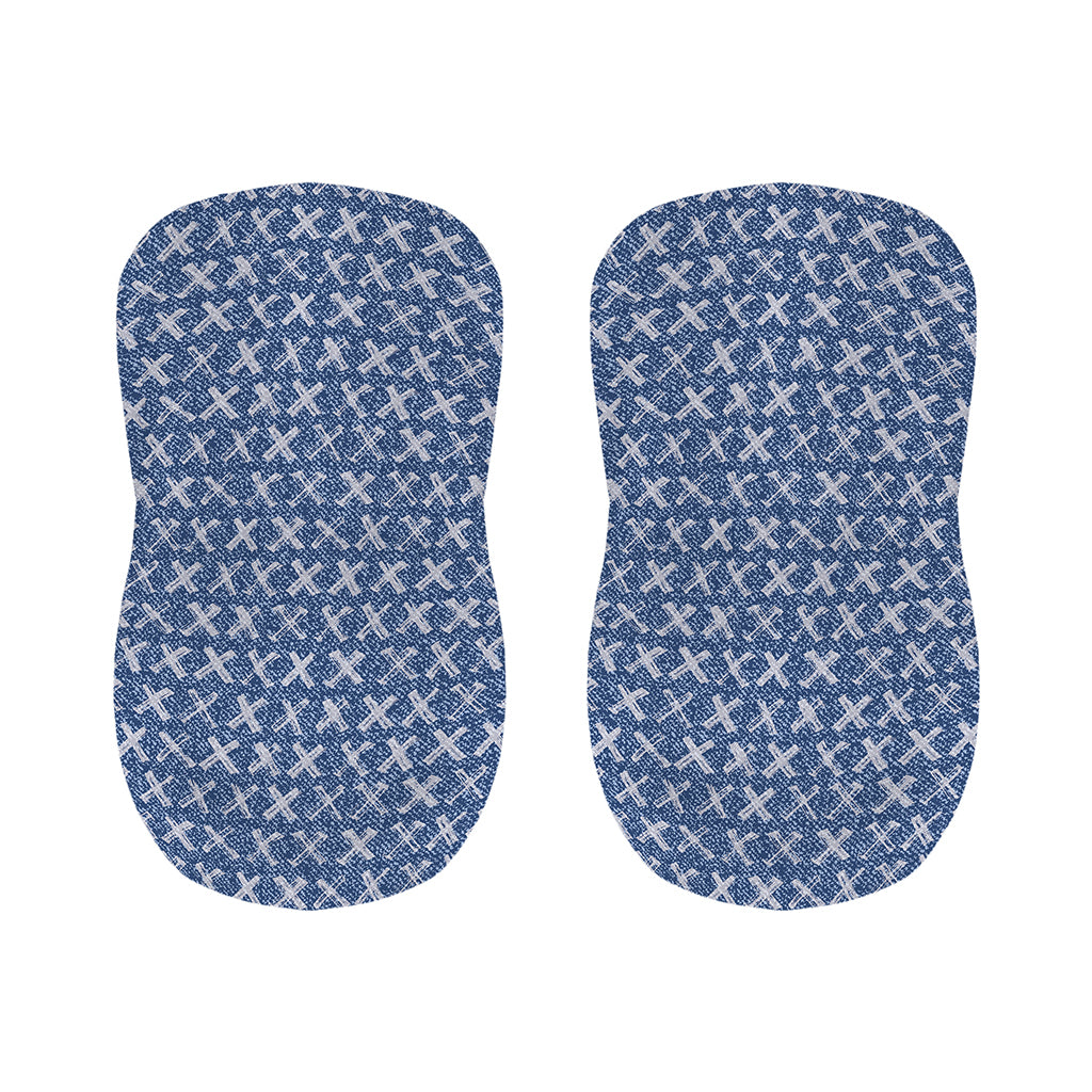 X Cross Denim Jeans Pattern Print Bar Stool Covers