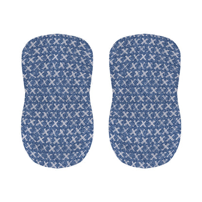 X Cross Denim Jeans Pattern Print Bar Stool Covers