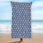 X Cross Denim Jeans Pattern Print Beach Towel
