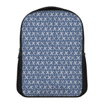 X Cross Denim Jeans Pattern Print Casual Backpack
