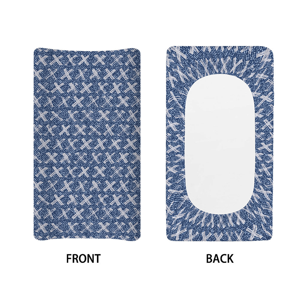 X Cross Denim Jeans Pattern Print Changing Pad Cover