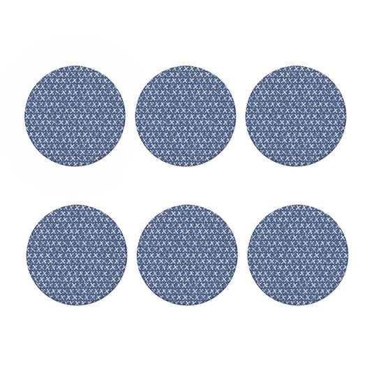 X Cross Denim Jeans Pattern Print Coaster Set