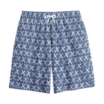 X Cross Denim Jeans Pattern Print Cotton Shorts
