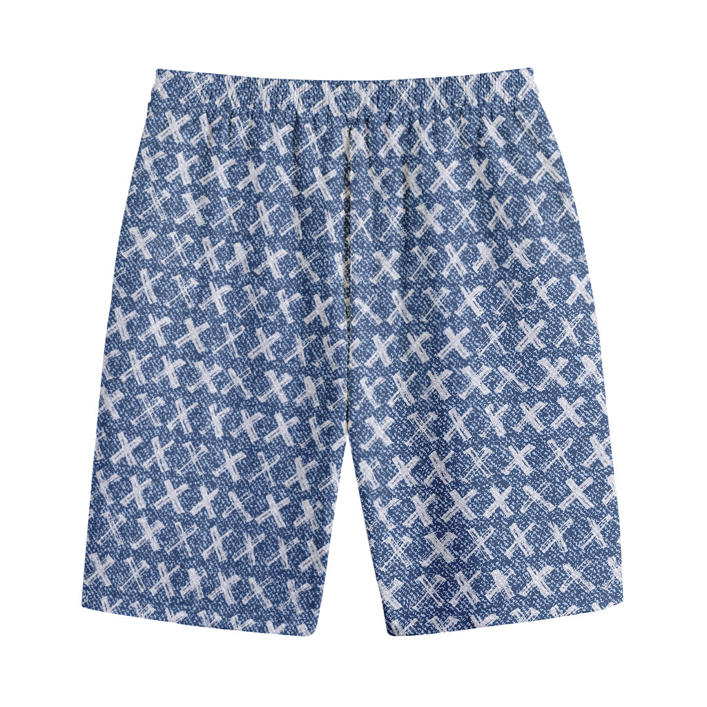 X Cross Denim Jeans Pattern Print Cotton Shorts
