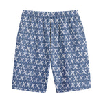 X Cross Denim Jeans Pattern Print Cotton Shorts