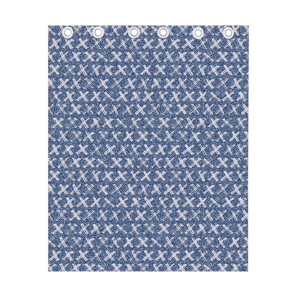 X Cross Denim Jeans Pattern Print Curtain