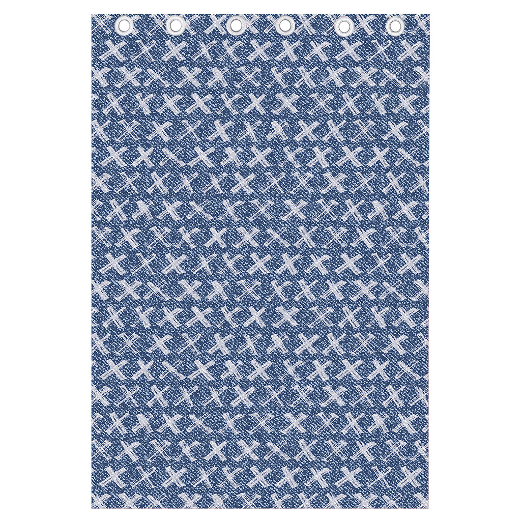 X Cross Denim Jeans Pattern Print Curtain