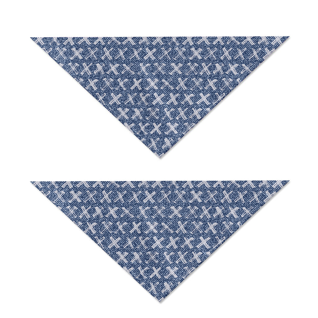 X Cross Denim Jeans Pattern Print Dog Bandana