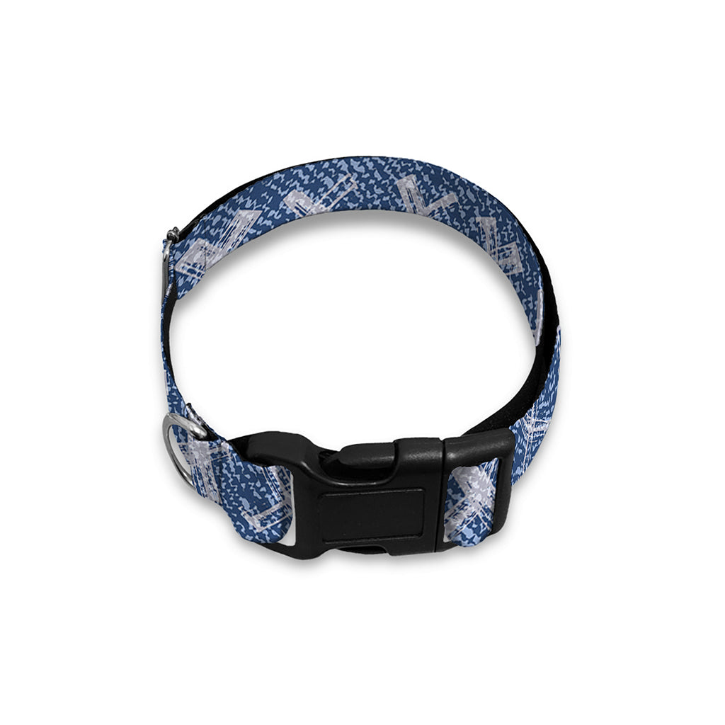 X Cross Denim Jeans Pattern Print Dog Collar