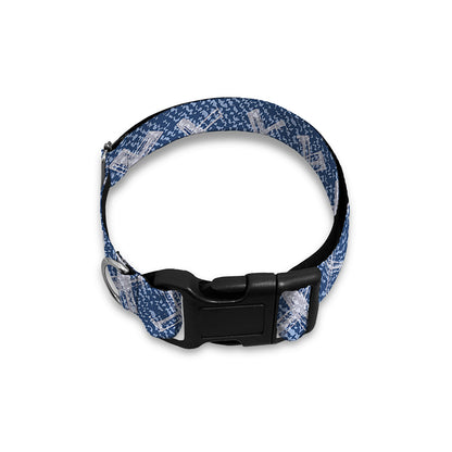 X Cross Denim Jeans Pattern Print Dog Collar
