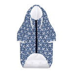 X Cross Denim Jeans Pattern Print Dog Zip Up Hoodie